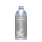 A silver aluminum bottle labeled Shampoo, Unscented from Plaine Products, featuring "Refill • Reuse • Rejoice" in white and red text. This vegan shampoo comes with a screw cap and provides gentle, moisturizing hair care.