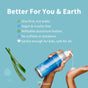 A hand pumps Plaine Products Styling Gel from a silver bottle. Aloe is the main ingredient in this vegan, cruelty-free gel—refillable, sulfate- and paraben-free, and safe for kids.