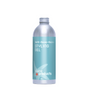 A silver aluminum bottle with a blue label reading “Styling Gel” from Plaine Products, featuring an aloe-based formula, light starfish graphic, and brand logo—ideal for those seeking vegan hair care.