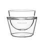 A Pure Over Cappuccino Cup (6.5 oz) with double-walled clear glass and 