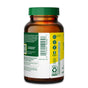 A brown MegaFood Quercetin with Bromaline supplement bottle with a green cap displays the back label featuring barcode, QR code, product info, Non-GMO and Certified B Corporation icons. Glass bottle contains quercetin for antioxidant support.