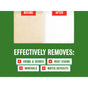 A side-by-side of a stained "Before" and clean "After" surface shows Rebel Green Tub & Tile Cleaner—plant-based power that removes grime, rust stains, minerals, and water deposits. Green background.