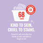 A graphic of a Rebel Green Fresh Laundry Detergent Liquid - 3x Concentrated bottle, with 68 loads in red, a USDA certified badge, and text: Gentle on skin and fabrics. Tough on stains. Powerful, safe, and effective.