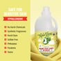 A bottle of Rebel Green Fresh Laundry Detergent Liquid - 3x Concentrated is shown alongside a list emphasizing its hypoallergenic formula: no harsh chemicals, synthetic fragrances, dyes, or toxins.