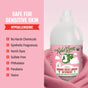 A bottle of Rebel Green Fresh Laundry Detergent Liquid - 3x Concentrated rests on soft pink fabric. The text highlights its gentle, sensitive skin-safe, and toxin-free formula—no harsh chemicals, fragrances, dyes, or sulfates.