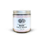 Anima Mundi’s ROSE Face Mask, Detoxify + Hydrate, comes in a 1.7 oz (50g) clear glass jar with a silver lid and white label featuring an eye illustration. This organic, handcrafted pink clay mask hydrates skin.