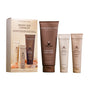 Innersense Organic Beauty's Radiant Skin Ceremony boxed set includes three essentials: an antioxidant scrub, Awaken Body Wash, and a moisturizing body lotion, all displayed together in front of the box.