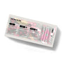 The Sparkle Bright Three Soap Gift Set by Soap Distillery comes in a festive rectangular box with pine and berry designs. The back features natural ingredients and icons for Toofy, Willie, and Peppermint Swirl Cocoa. A perfect gourmand gift!.