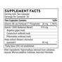 Supplement facts label for Thorne Perimenopause Complete Capsules lists serving size, servings per container, vitamin B6 amount, a menopause and mood support botanical blend with ingredients and amounts, plus other ingredients at the bottom.