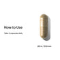 A single brown capsule is shown next to text reading: How to Use—Take 2 capsules daily. Thorne Perimenopause Complete Capsules (.85 in / 21.6 mm) help with menopause symptoms and support mood balance.