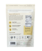 Back of a Sprout Living Simple Protein, Organic Pea Protein package displaying product description, nutrition facts, ingredients (plant-based protein from organic yellow peas, organic coconut sugar, organic coconut milk powder, natural flavor, sea salt), usage instructions, and various certification icons.