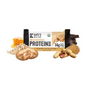 Kates Real Food Organic Protein Bar - Snickerdoodle is pictured unwrapped and surrounded by oats, honeycomb, a cookie, chocolate pieces, peanut butter, and peanuts—providing balanced energy with 14g plant-based protein.