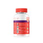 A white bottle with a red cap and colorful label shows supplement facts, ingredients, icons, and an owl on the back. Smarty Pants Kids Triple Action Immunity + Elderberry 60ct highlights quality, immune support, and is Non-GMO certified.