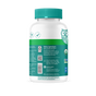 A white and green bottle of SmartyPants Organic Prenatal Multi & Omegas Gummies, decorated with an owl graphic, displays multiple certifications and text emphasizing its natural ingredients and benefits as an organic prenatal vitamins formula, set against a light gray background.
