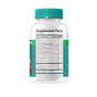 A white bottle of SmartyPants Organic Prenatal Multi & Omegas Gummies, featuring a turquoise cap, displays the Supplement Facts and nutrition details on its back label. Designed for expectant mothers, this bottle stands upright against a plain white background.