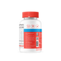A white plastic bottle of SmartyPants Kids Zero Sugar Multi & Omegas Gummies with a red cap, showing a nutrition facts label, ingredient list, and a barcode on its side.