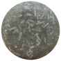 The Good Juju Body & Home Scalp Care Conditioner Bar is a round, grey bar with white flecks and a smooth texture, designed to resemble a traditional shampoo bar while nourishing your scalp.