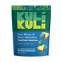 A colorful pouch labeled Kuli Kuli Foods Sea Moss & Blue Spirulina Superfood Gummies in Pineapple Colada flavor features images of blue gummies and pineapple slices. Each pack contains 60 plant-based superfood gummies.