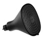 Black shower head on a white background