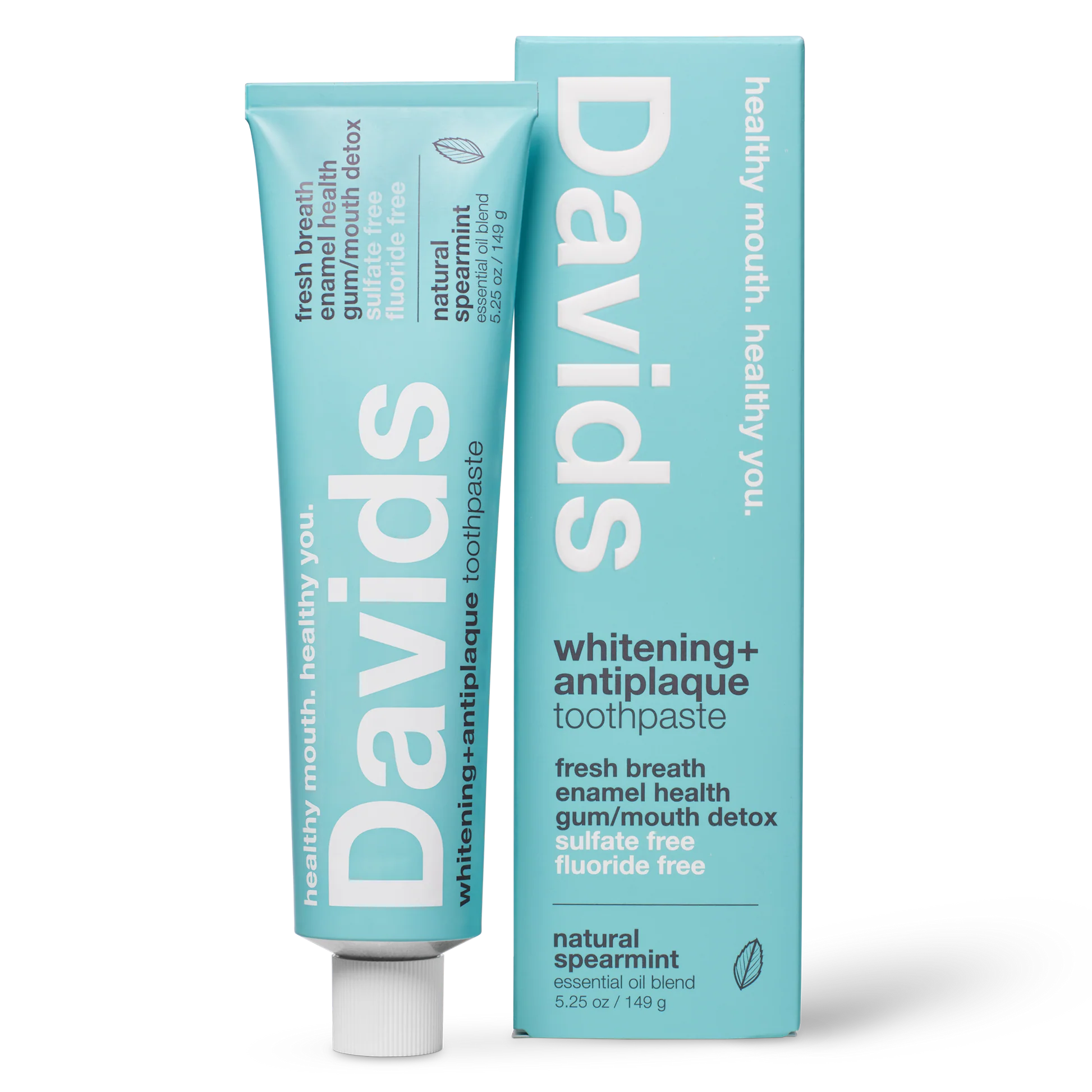 Davids Premium Toothpaste - Whitening + Antiplaque - Spearmint | Grove ...