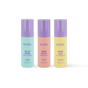 The evre. Starter Set features three colorful skincare bottles: blue Pineapple Face Cleanser (OH SO EXTRA), orange Watermelon Rose Face Mist (WAKE ME UP), and yellow Manuka Honey Face Moisturiser (SUPER NICE).