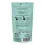 The back of the Grab Green Stoneworks Laundry Detergent Pods - Rain sample pouch shows instructions for small, medium, and large loads, ingredients, and contact info. The turquoise package features the brand logo, promises deep cleaning, and is EPA Safer Choice Certified.