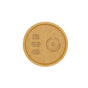 A brown, round, eco-friendly lid for SuperBee Dentos Eco Toothpaste Tabs (Spearmint Flavor) features printed text: "fluoride free, earth friendly, travel-friendly toothpaste, palm oil free" plus an EXP DATE field.
