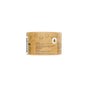 A round, brown cardboard container from SuperBee holds Dentos Eco Toothpaste Tabs (Spearmint). Minimalist cube graphics and a white label with details, ingredients, and a small bee logo make it perfect for travel. Plain white background.