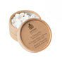 An open round SuperBee container labeled "Dentos Eco Toothpaste Tabs, Spearmint Flavor" shows white hexagonal tabs. The vegan, eco-friendly tabs offer refreshing spearmint taste in a travel-friendly format.
