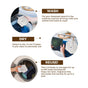 A step-by-step guide shows hands using the SuperBee Hexawash Laundry Detergent Substitute: placing the hexagonal pouch in the washing machine, hanging it to dry, and reusing it for eco-friendly laundry. Instructions cover washing, drying, and reuse.