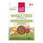 A 5 lb bag of The Honest Kitchen Dry Dog Food, Grain Free Chicken Whole Food Clusters, featuring images of fresh ingredients and labeled as crafted with cage-free chicken, probiotics, and superfoods.