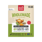 Front of a 10 lb The Honest Kitchen Wholemade™ Whole Grain Chicken Dog Food box. Text notes it's human grade, makes 40 lbs with just water, and shows cage free chicken and food images.