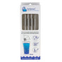 A box of EcoLunchBox Turtleneck Stainless Steel Bendable Straw Set features eight 22cm reusable straws, one brush, usage illustrations, a blue drink graphic, and notes the set includes 8+1 sustainable drinking straws.
