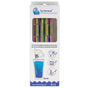 EcoLunchBox Turtleneck Stainless Steel Bendable Straw Set includes eight reusable rainbow straws and one cleaning brush. Packaging displays usage illustrations and details in English and German.