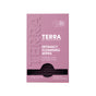 A pink box labeled Terra Intimacy Wipes - Daily PH Balancing, Fragrance & Sulfate Free, Individually Wrapped. The box features 30 natural bamboo sachets and a USDA Certified Biobased Product logo.