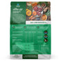 Back of The Good List by Farmland Traditions Beef & Bone Broth Recipe bag, showing ingredient sources, feeding guidelines, nutritional info, benefits for dogs, plus images of meats, veggies, and treat pieces. Use as food topper or mixer.