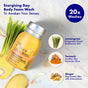 A Powder Discovery Set by The Powder Shampoo is shown, highlighting benefits and ingredients for a sustainable shower. “20x washes” is noted, with ingredient images displayed to emphasize nature-derived formulas.