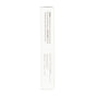 The image shows a side view of a white Hard Feelings Eau de Parfum box by Uncommon Beauty. A black warning label with usage and safety details appears, but the small text is partly unreadable.