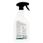 A white spray bottle with a black trigger, shown from the back. The label displays black instructions, an ocean-themed image at the bottom, and highlights the vegan formula of The Unscented Company’s All Purpose Cleaner - Unscented.