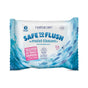 Natracare Flushable Moist Tissues are COSMOS natural certified, safe for toilet disposal, and gentle on sensitive skin—ideal flushable wipes for daily use. Ocean wave graphics with fish decorate the pack.