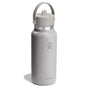 A 32 oz Hydro Flask Wide Mouth Bottle with a Flex Straw Cap, featuring double-wall insulation, leakproof lid, and carrying handle is shown against a plain white background.