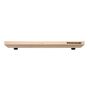 The Alto Raised Wood Board by WoodForChef, made from 100% FSC Certified maple, features small black non-slip feet and "WOOD FOR CHEF" engraved on the right edge, shown side view on a white background.