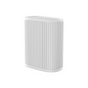 A modern, white, rectangular appliance with rounded corners and vertical grooves—The Windmill Air Purifier Max by Windmill Air, featuring air quality monitoring—set against a plain white background.