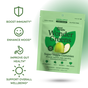 A green pack of Plant People WonderGreens Veggie Gummies appears, with icons and text on the left highlighting zero sugar, immune support, mood enhancement, gut health benefits, and overall wellbeing.