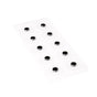 The WTHN Body Balance Magnets feature ten small, round black adhesive patches on a white sheet, arranged in two rows of five to support acupressure points and promote balanced energy flow.