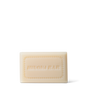 A rectangular beige Wonder Valley Hinoki Bar Soap with "HINOKI BAR" embossed in the center and a decorative border, displayed on a plain white background.