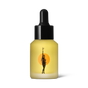 Wonder Valley Rosemary Hair Oil comes in a frosted yellow glass dropper bottle with a black cap and a front design of a woman holding a plant against an orange circle—perfect for adding shine and reducing split ends.
