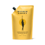 A yellow, 1000 mL pouch of Wonder Valley Refill Sandalwood Yuzu Shampoo features a black-capped design with a figure illustration, ideal for refilling your aluminum bottles and restoring shine to your hair.