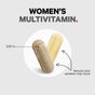 Codeage Women's Fermented Multivitamin+ Capsules are shown in tan and beige, featuring a 0.90-inch label and a note highlighting natural color variation. Specially formulated to support overall wellness, these daily capsules provide essential vitamins and minerals tailored to women's unique health needs.