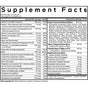Supplement Facts label for Codeage Women's Fermented Multivitamin+ Capsules displays ingredients and daily value percentages for essential daily vitamins and minerals, an organic women’s botanical blend, a digestive enzyme blend with probiotics, and other ingredients; serving size is 2 capsules.